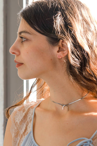 Bow Peep Choker / Necklace - Silver