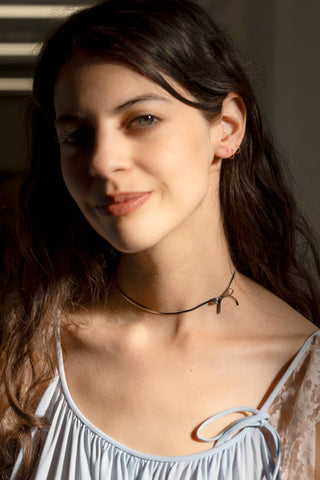 Bow Peep Choker / Necklace - Silver