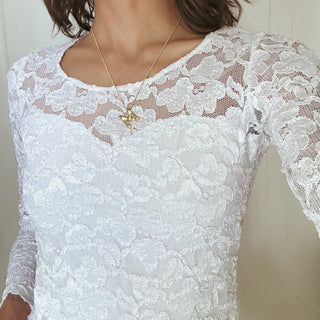 Vintage Lace Sheer Top Long Sleeve