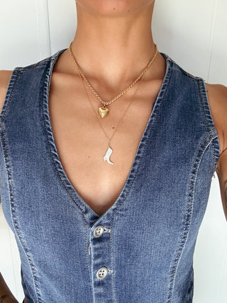 Gold Heart Charm Necklace