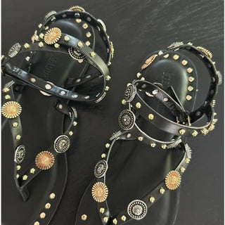 Recent Black Studded Sandals